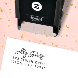 Tampon Auto-encreur Adresse de l'expéditeur Script minimaliste moder