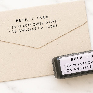 Tampon Auto-encreur Adresse de l'expéditeur   Simple Couple moderne mi