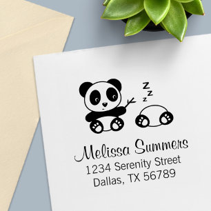 Tampon Auto-encreur Adresse de Little Pandas