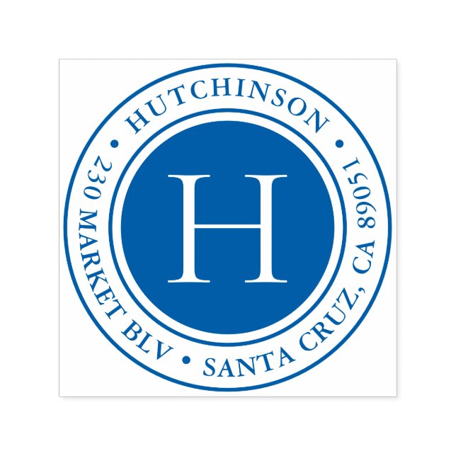 Tampon Auto-encreur Adresse de retour arrondi Monogramme moderne (Design)