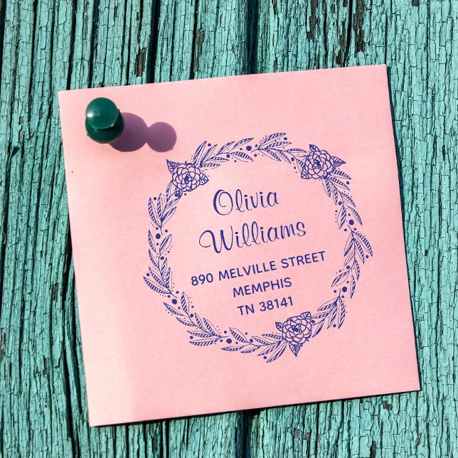 Tampon Auto-encreur Adresse de retour arrondi stylisée - Sceau de timb (Créateur téléchargé)