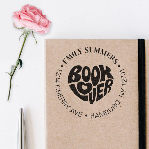 Tampon Auto-encreur Adresse de retour Bibliothèque Booktok de l'amoure