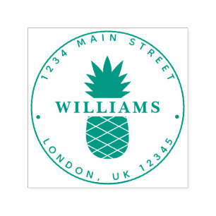 Tampon Auto-encreur Adresse de retour d'ananas tropical