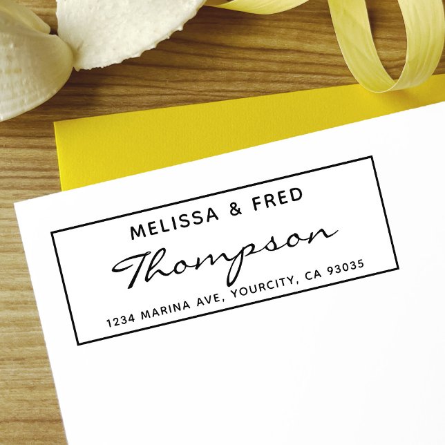 Tampon Auto-encreur Adresse de retour de calligraphie simple (Créateur téléchargé)