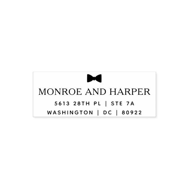 Tampon Auto-encreur Adresse de retour de Cravate de Bow classique (Design)