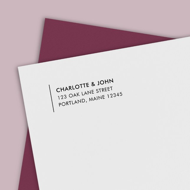 Tampon Auto-encreur Adresse de retour de deux noms de ligne moderne (Créateur téléchargé)