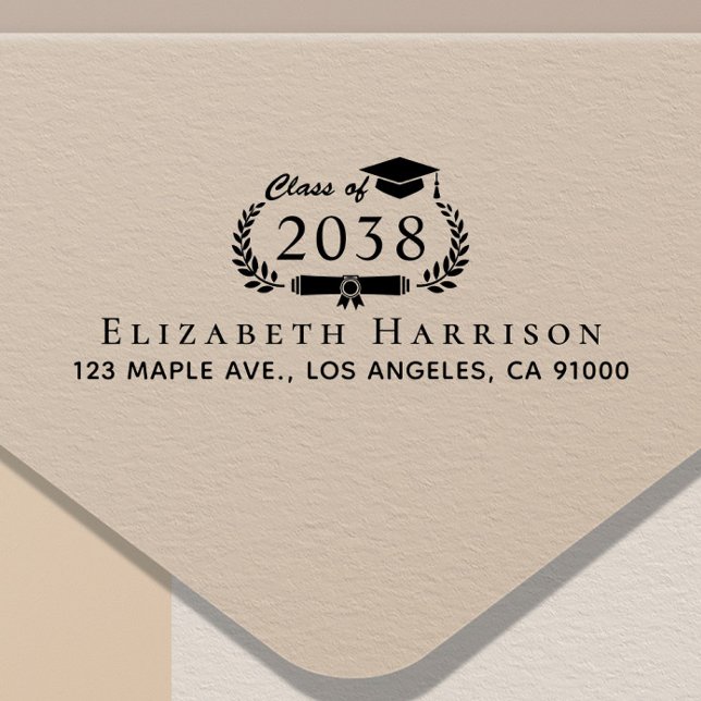 Tampon Auto-encreur Adresse de Retour de Diplômé Classique (Classic Graduation Return Address Self-inking Stamp)