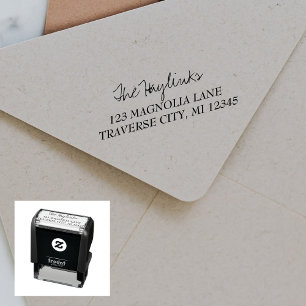 Tampon Auto-encreur Adresse de retour de famille désirée Stamp autocol