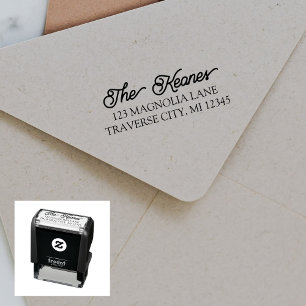 Tampon Auto-encreur Adresse de retour de famille désirée Stamp autocol