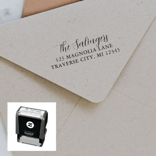 Tampon Auto-encreur Adresse de retour de famille désirée Stamp autocol