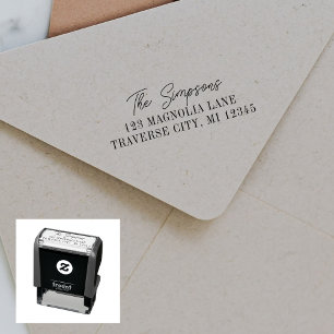 Tampon Auto-encreur Adresse de retour de famille désirée Stamp autocol