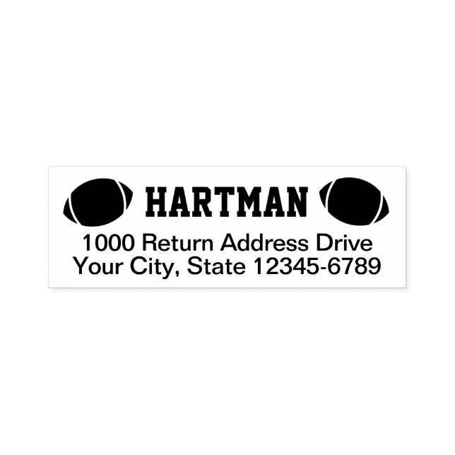 Tampon Auto-encreur Adresse de retour de football (Design)