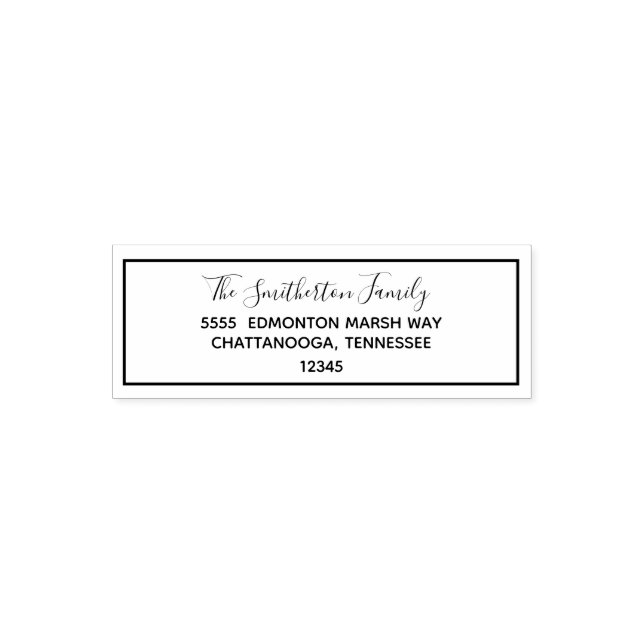 Tampon Auto-encreur Adresse de retour de la famille de scripts de base (Design)