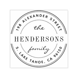 Tampon Auto-encreur Adresse de retour de la famille du logo rond