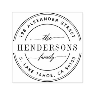 Tampon Auto-encreur Adresse de retour de la famille du logo rond