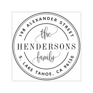 Tampon Auto-encreur Adresse de retour de la famille du logo rond