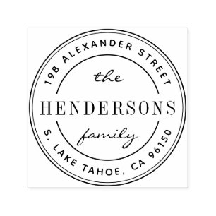 Tampon Auto-encreur Adresse de retour de la famille du logo rond