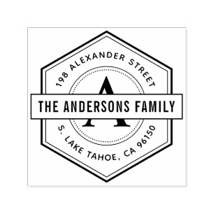 Tampon Auto-encreur Adresse de retour de la famille du logo rond