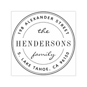 Tampon Auto-encreur Adresse de retour de la famille du logo rond