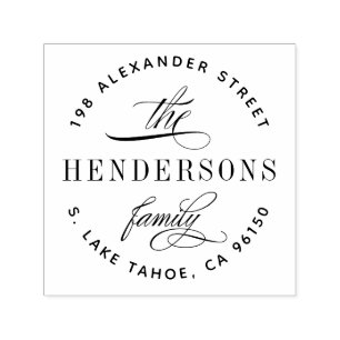 Tampon Auto-encreur Adresse de retour de la famille du logo rond