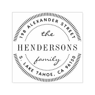 Tampon Auto-encreur Adresse de retour de la famille du logo rond