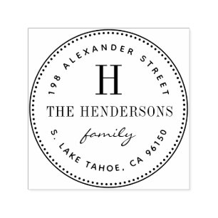 Tampon Auto-encreur Adresse de retour de la famille du logo rond