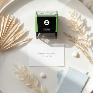 Tampon Auto-encreur Adresse de Retour de Mariage Moderne Simple Classi