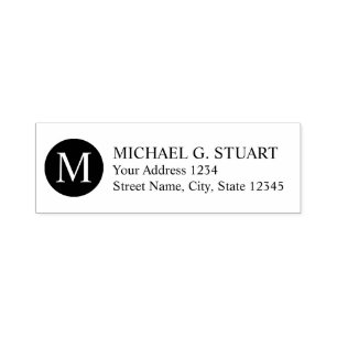 Tampon Auto-encreur Adresse de retour de monogramme professionnel