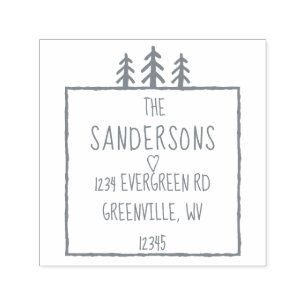 Tampon Auto-encreur Adresse de retour de région boisée de 3 arbres d