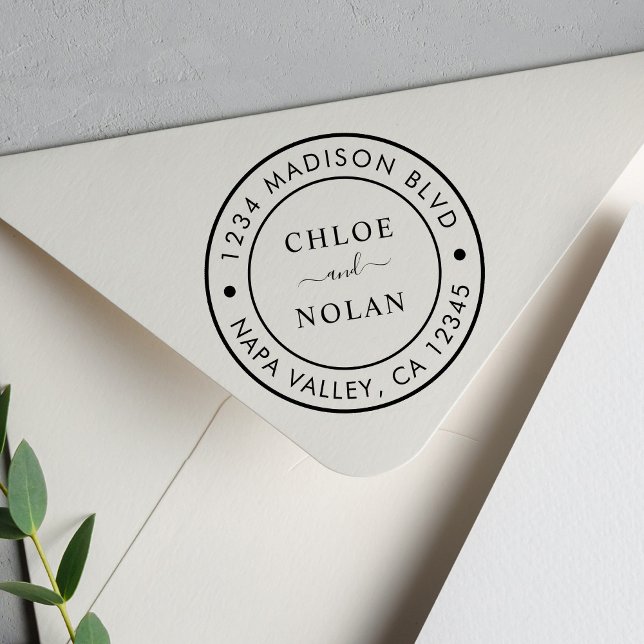 Tampon Auto-encreur Adresse de retour de script moderne (Créateur téléchargé)