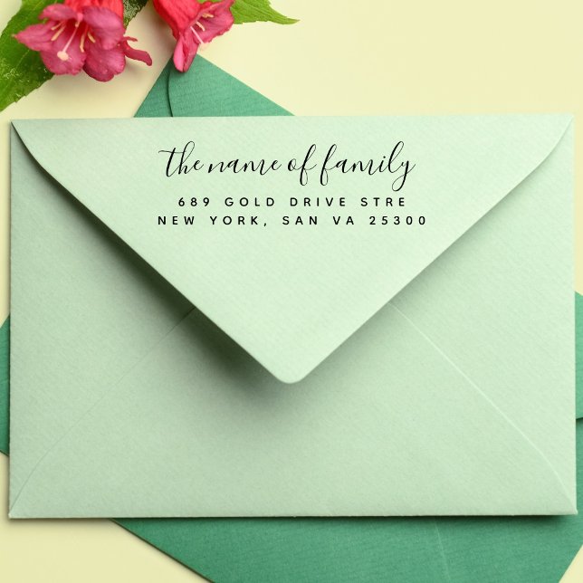 Tampon Auto-encreur Adresse de retour de script moderne professionnel (Créateur téléchargé)