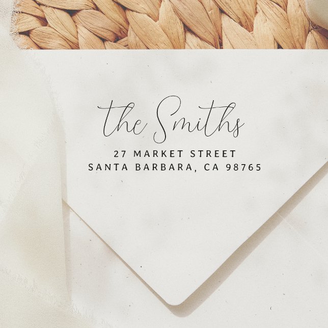 Tampon Auto-encreur Adresse de retour de script simple moderne (Créateur téléchargé)