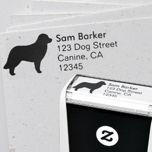 Tampon Auto-encreur Adresse de retour de silhouette de Leonberger