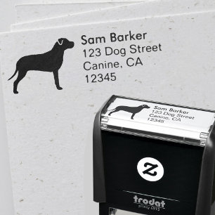 Tampon Auto-encreur Adresse de retour de silhouette de pitbull