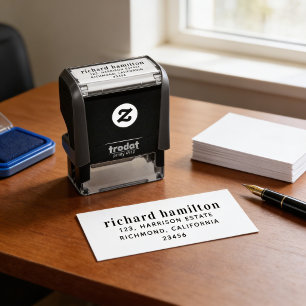 Tampon Auto-encreur Adresse de retour de typographie minimale moderne