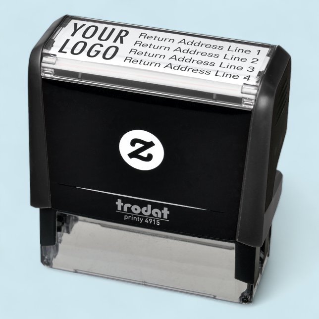 Tampon Auto-encreur Adresse de retour d'entreprise avec logo personnal (MISOOK Return Address with Logo Self Inking Stamp)