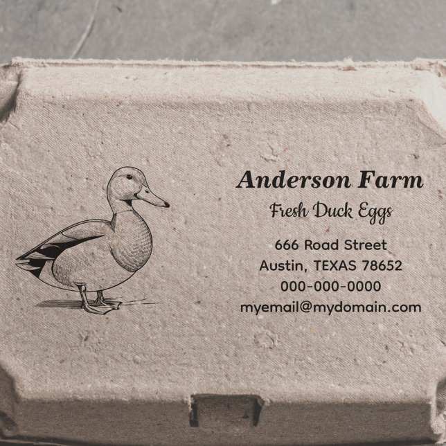 Tampon Auto-encreur Adresse de retour des oeufs de canard de ferme Tim (Farm Duck Eggs Return Address Self-inking Stamp)