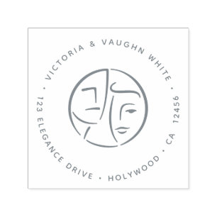 Tampon Auto-encreur Adresse de retour du couple riche et élégant Abstr