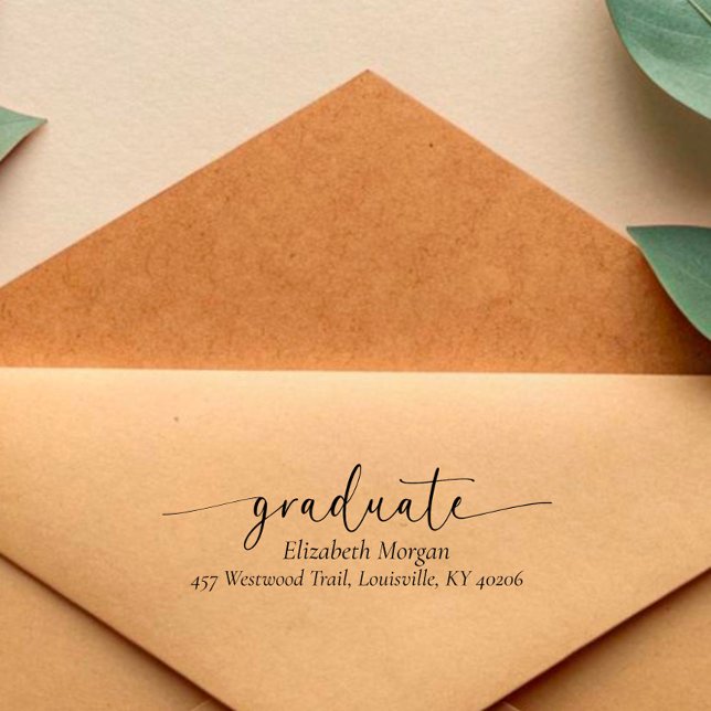 Tampon Auto-encreur Adresse de retour du diplôme chic (Créateur téléchargé)