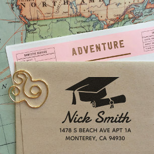 Tampon Auto-encreur Adresse de retour du diplôme personnalisé