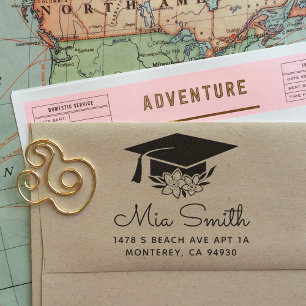 Tampon Auto-encreur Adresse de retour du diplôme personnalisé