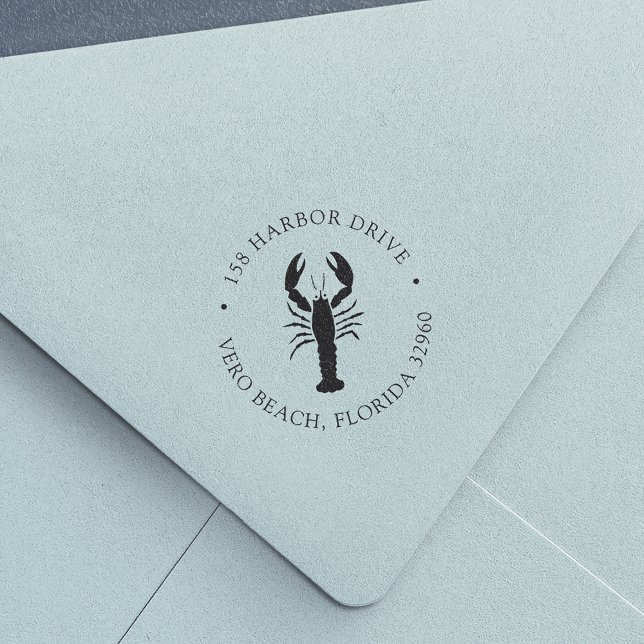 Tampon Auto-encreur Adresse de retour du homard nautique (Créateur téléchargé)