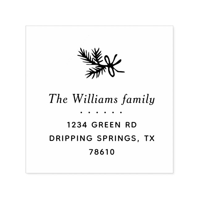 Tampon Auto-encreur adresse de retour du laurier d'hiver Timbre en cao (Design)