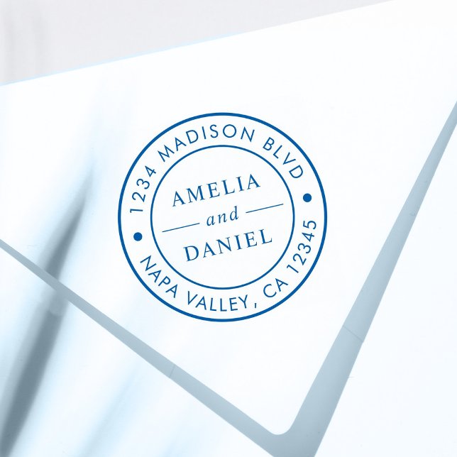 Tampon Auto-encreur Adresse de retour du logo rond simple (Créateur téléchargé)