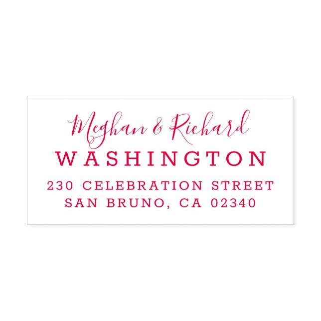 Tampon Auto-encreur Adresse de retour du Mariage de mariée et de chamb (Design)