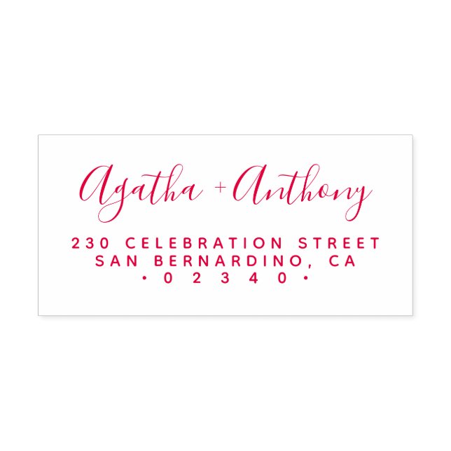 Tampon Auto-encreur Adresse de retour du Mariage écrit à la main minim (Design)