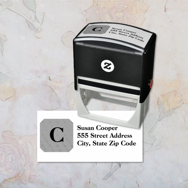 Tampon Auto-encreur Adresse de retour du monogramme (Monogram Return Address Self-inking Stamp)