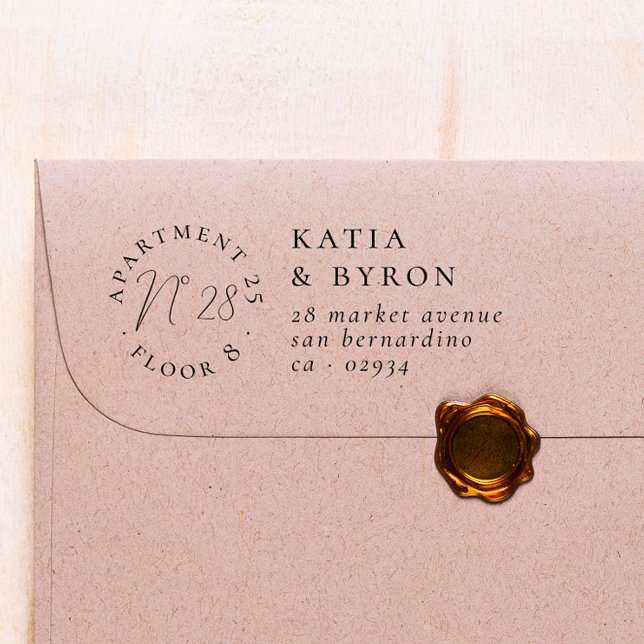 Tampon Auto-encreur Adresse de retour du numéro d'appartement (Rubber Stamp Mock-up)