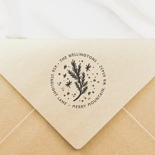 Tampon Auto-encreur Adresse de retour du pin de Noël (Créateur téléchargé)