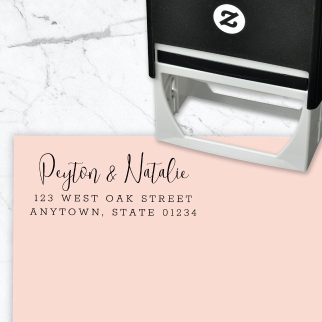 Tampon Auto-encreur Adresse de retour du script de calligraphie modern (Créateur téléchargé)